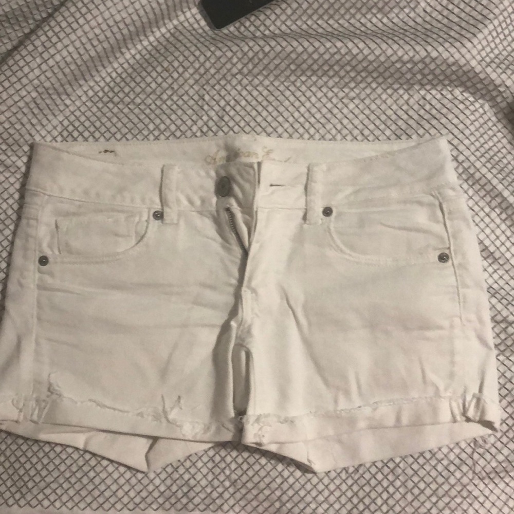 American Eagle White denim shorts